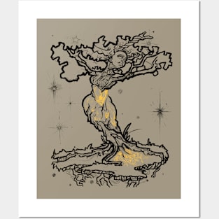 Female Tree of Life (Dark Lineart) Posters and Art